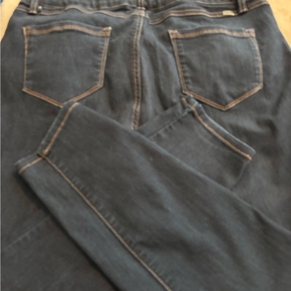 1822 Women's Skinny Blue Dark Denim Straight Leg Jeans Size 14 - Picture 3 of 4